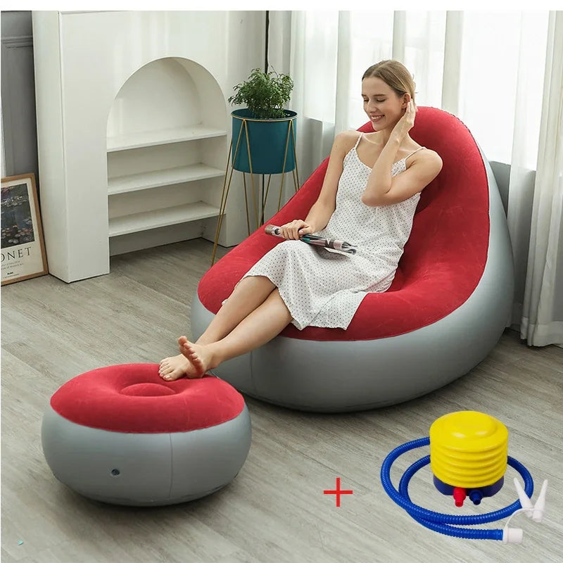 "AirLounge ComfortPro – Inflatable Recliner Sofa with Footrest"