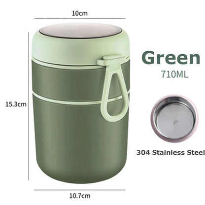 ThermoMeal: Insulated Food Jar & Soup Cup with Stainless Steel Thermos