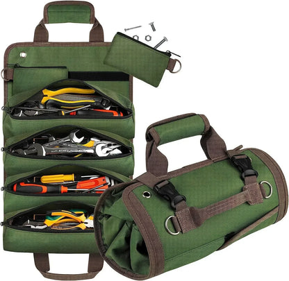 Professional Multi-Purpose Tool Bag with Roll-Up Design – Durable Multi-Pocket Organizer for Hardware and Small Tools