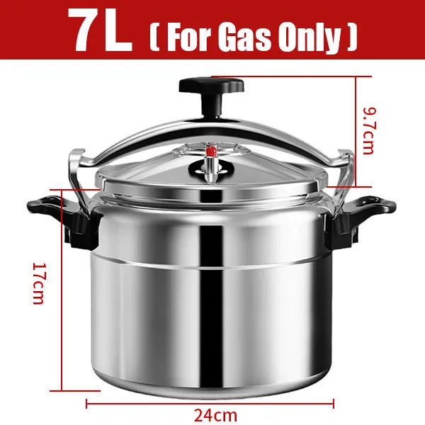 Professional Aluminum Pressure Cooker 3L/5L/7L - Heavy-Duty Explosion-Proof Pot for Gas Cooker