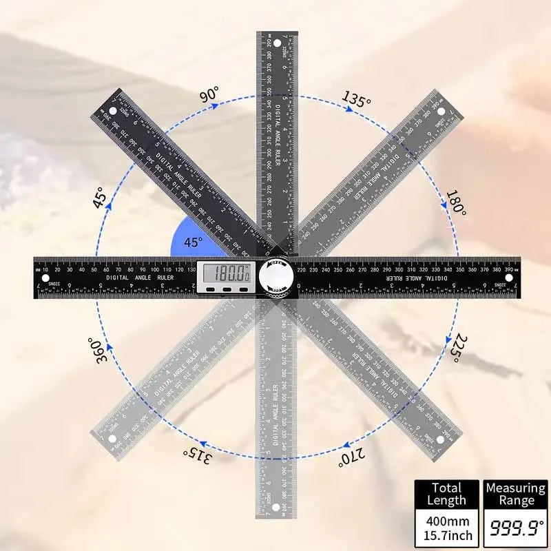 Digital Angle Finder and Measuring Scale 2-in-1 Tool for Woodworking and Precision Tasks