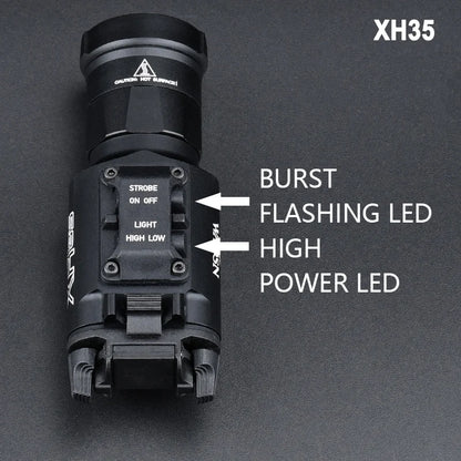 WADSN Tactical LED Weapon Light – Aluminum Rail-Mounted Flashlight for 20mm Picatinny (Surefire X300/X300U Compatible)