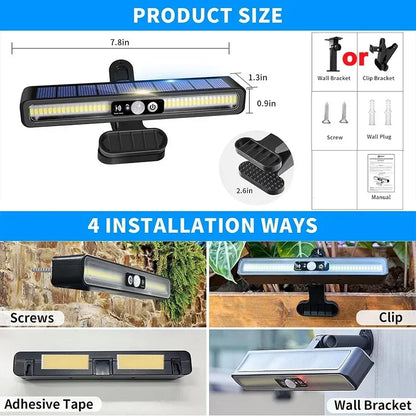 Portable Solar Motion Sensor Lights with 36 LEDs – Waterproof Outdoor Fence and Security Lighting