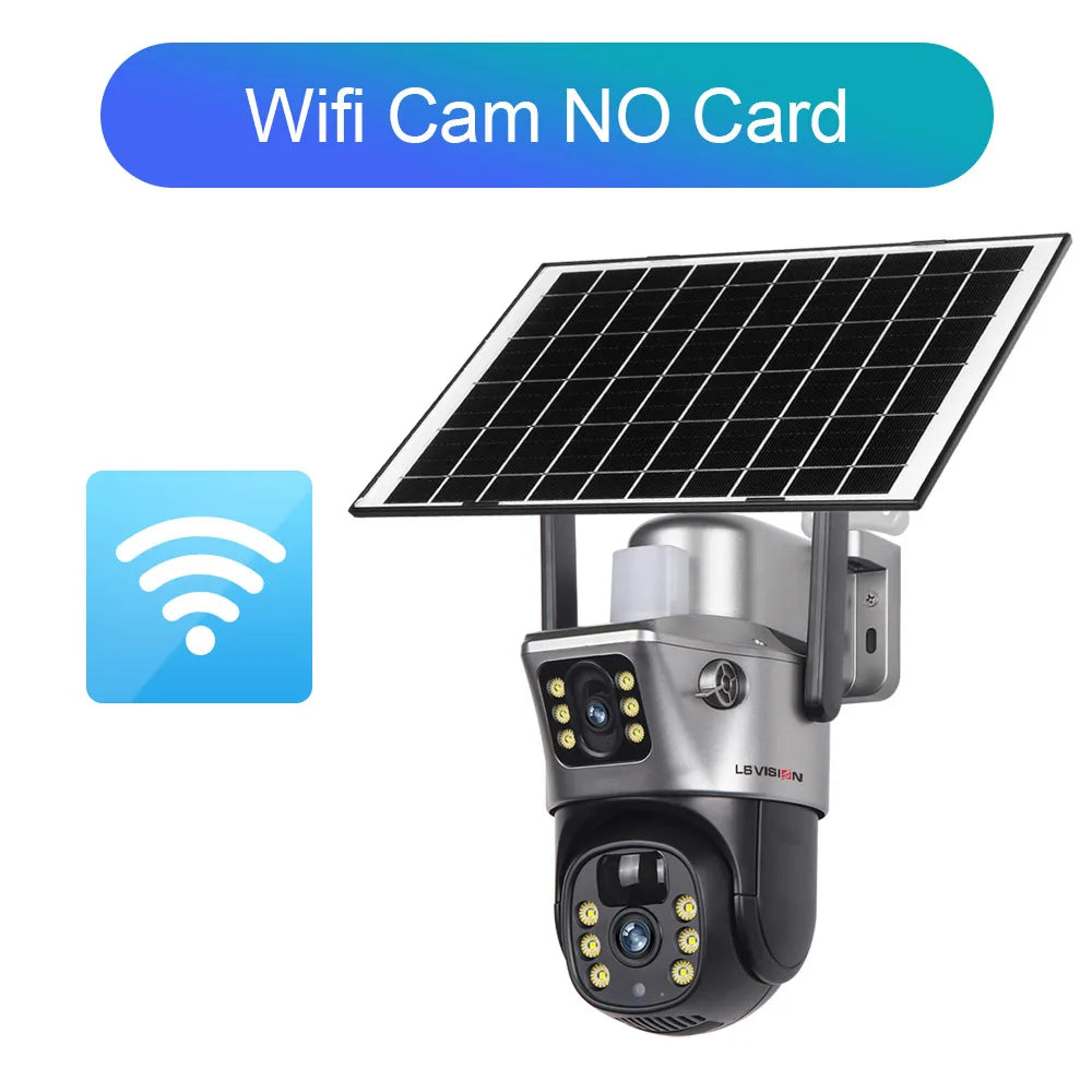 LS VISION 4K 8MP Dual-Lens Solar-Powered Security Camera with 4G/Wi-Fi and PTZ Auto-Tracking