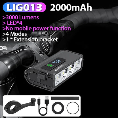NEWBOLER LIG Series LED Bike Headlamp – 10000 Lumens Waterproof USB Rechargeable Bicycle Light