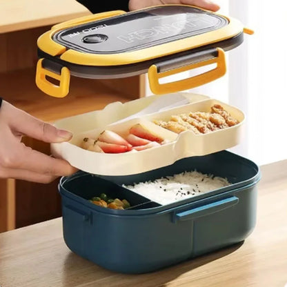 LunchPro: Double Layer Microwaveable Student & Office Lunch Box