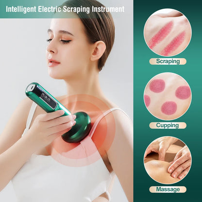 Electric Vacuum Cupping Massager with GuaSha & Infrared Heat for Anti-Cellulite and Body Slimming