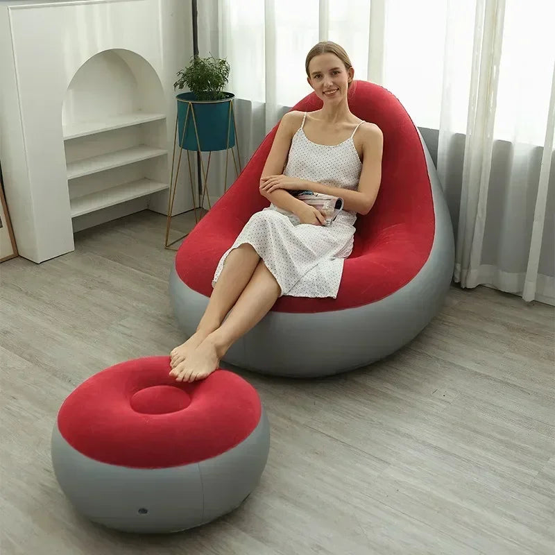 "AirLounge ComfortPro – Inflatable Recliner Sofa with Footrest"