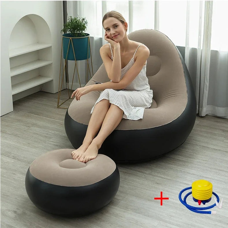 "AirLounge ComfortPro – Inflatable Recliner Sofa with Footrest"