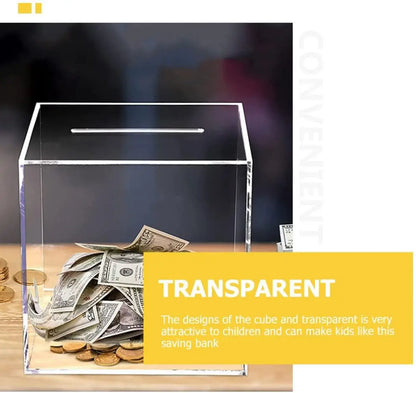 Upgraded Clear Acrylic Piggy Bank for Adults – Break-to-Open Money Saving Bank