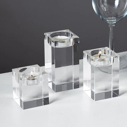 Modern Crystal Glass Candle Holders – Elegant Table Decorations for Dining, Weddings, and Special Occasions