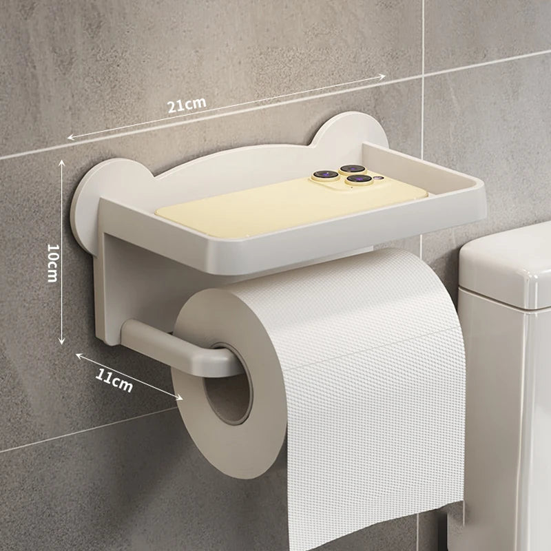 "No-Drill Bathroom Paper Towel Holder – Easy Install Storage Solution"