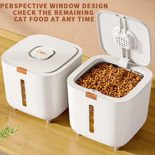 "Large Airtight Pet Food Storage Barrel – Moisture-Proof Container for Cat and Dog Food"