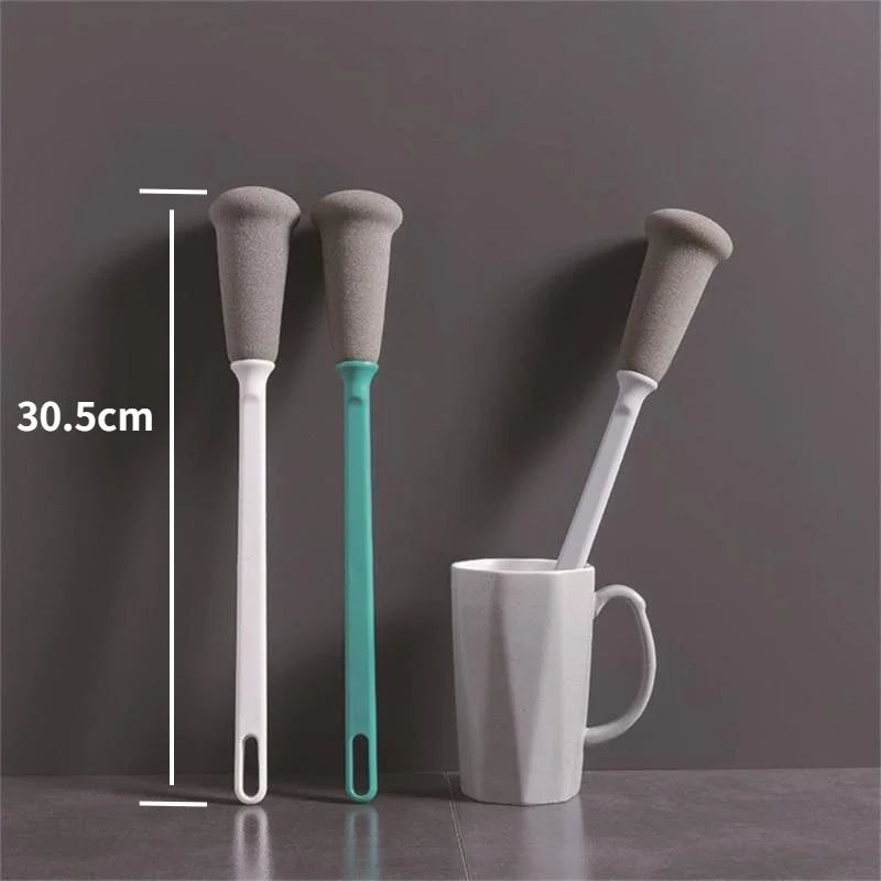 Long Handle Sponge Brush – Kitchen Bottle, Cup, and Jug Cleaning Tool