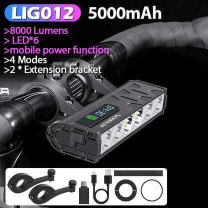 NEWBOLER LIG Series LED Bike Headlamp – 10000 Lumens Waterproof USB Rechargeable Bicycle Light